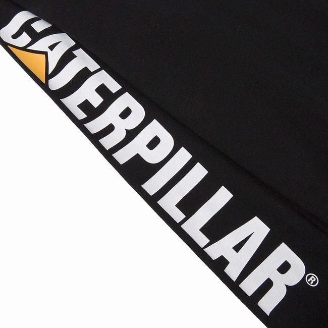 Camiseta Caterpillar Trademark Banner Long Sleeve Masculino Pretas | 874EZRCTS