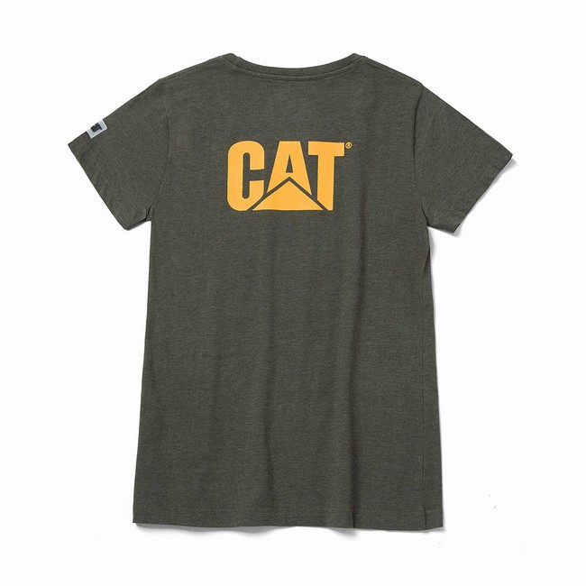 Camiseta Caterpillar Trademark Feminino Cinzentas | 482RLQBCJ