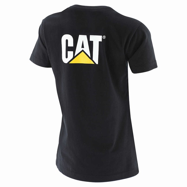 Camiseta Caterpillar Trademark Feminino Pretas | 834HPYNSA