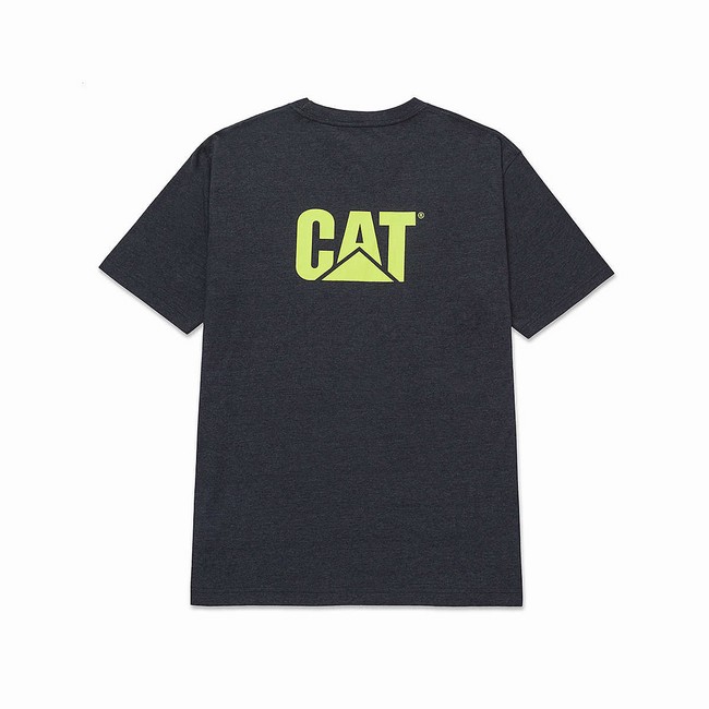 Camiseta Caterpillar Trademark Masculino Pretas | 513JTQNWA