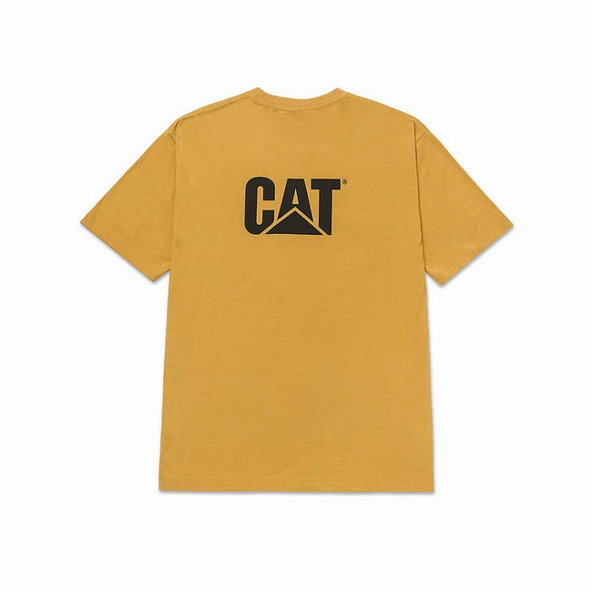 Camiseta Caterpillar Trademark Masculino Laranja | 397NSDKEZ