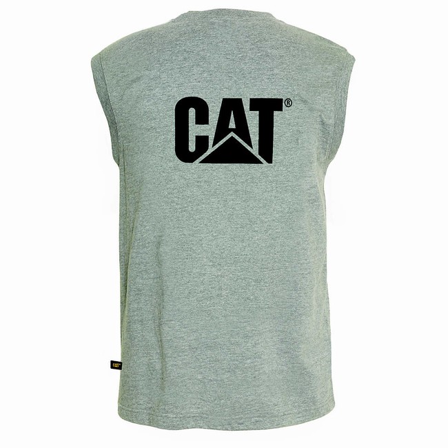 Camiseta Caterpillar Trademark Sleeveless Pocket Masculino Cinzentas | 198LEUFVS