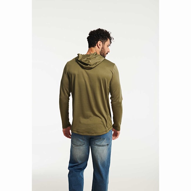 Moletom com Capuz Caterpillar Coolmax Lightweight Pullover Masculino Verdes | 173FIVUZD