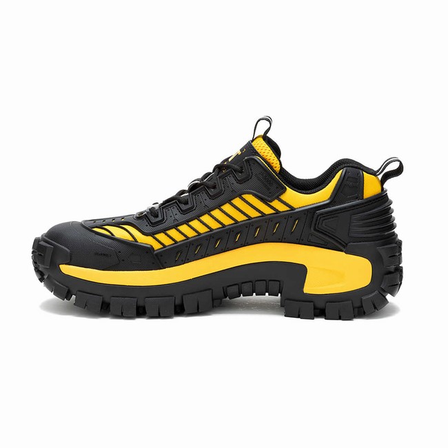 Sapatos de Trabalho Caterpillar Invader Mecha Composite Toe Masculino Pretas Amarelas | 106SGFYEQ