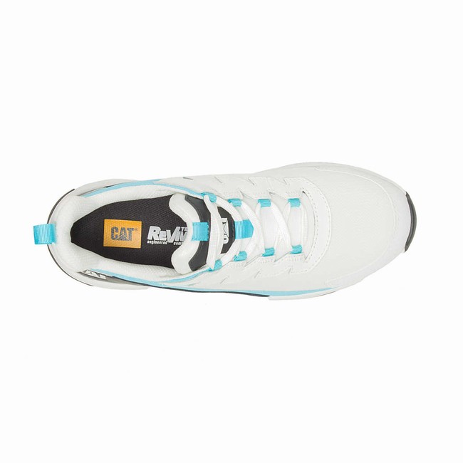 Sapatos de Trabalho Caterpillar Streamline Runner Carbon Composite Toe Feminino Branco Azuis | 386YVOJIM