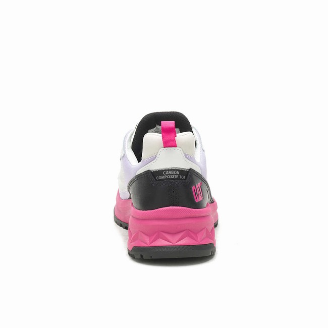 Sapatos de Trabalho Caterpillar Streamline Runner Carbon Composite Toe Feminino Branco Rosa | 063SWJYXP