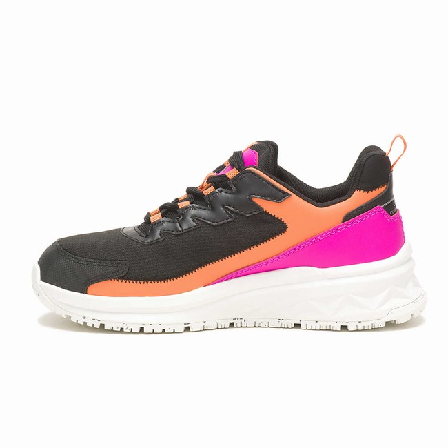 Sapatos de Trabalho Caterpillar Streamline Runner Carbon Composite Toe Feminino Pretas Rosa Laranja | 761PNUGSA