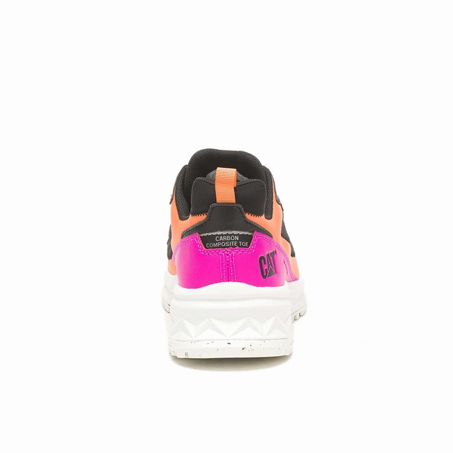 Sapatos de Trabalho Caterpillar Streamline Runner Carbon Composite Toe Feminino Pretas Rosa Laranja | 761PNUGSA