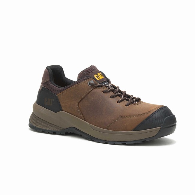 Sapatos de Trabalho Caterpillar Streamline 2.0 Leather Composite Toe Masculino Marrom | 586LQBEJU